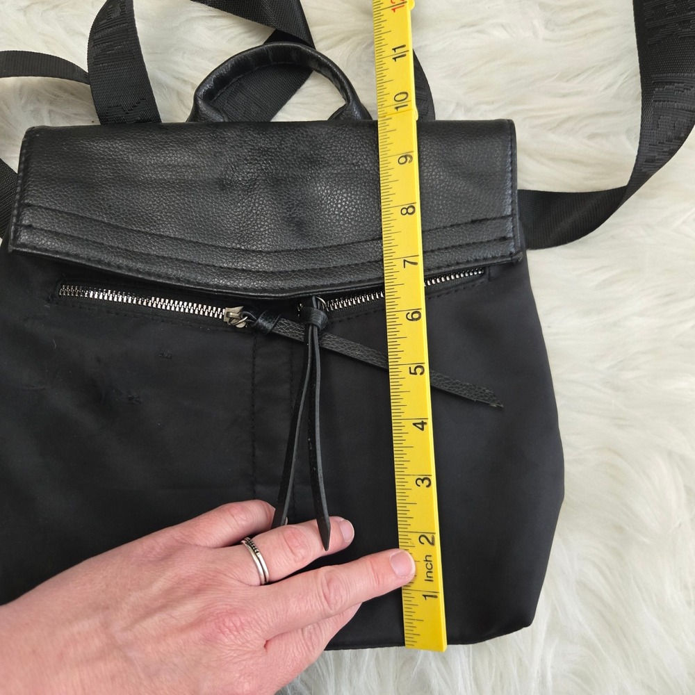 Botkier New York Black Nylon Leather Trim Mini Trigger Backpack Logo Straps - Picture 8 of 8
